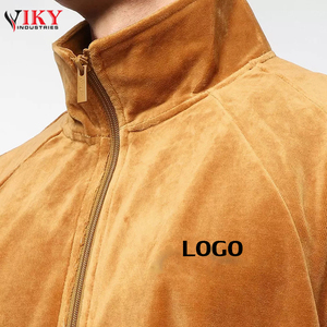 VIKY INDUSTRIES-ropa de entrenamiento para hombre, chándal de terciopelo con cuello levantado a la moda, novedad - Product Image 5