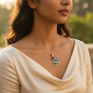 Pendentif en argent 925 avec pierre précieuse noire CZ, pendentif passe le testeur de diamants, platine avec rubis, cadeau pour lui - Product Image 1