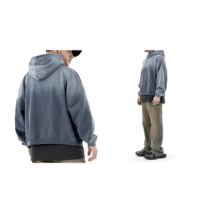 Básicos logotipo personalizado 500gsm hombres de alta calidad de manga larga sudaderas con capucha de peso pesado hombres sudaderas con capucha de gran tamaño - Product Image 6