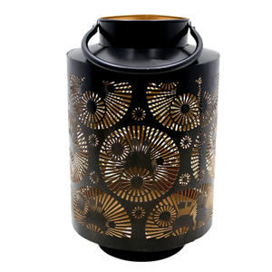 Lanterne décorative en fer couleur or et noir Lot de 3 bougeoirs et bougeoirs de petite taille pour la décoration intérieure - Product Image 4