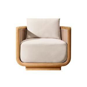 Fauteuil de jardin rond en bois Emma de luxe, fauteuil moderne pour hôtel, mobilier de resort, design personnalisé - Product Image 3