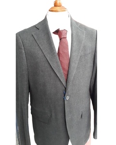 Costume pour homme en tweed, 2 pièces, coupe ajustée, double boutonnage, style vintage, blazer et pantalon beige pour les mariages - Product Image 5