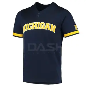 Superventas OEM camisetas de dos botones impresión personalizada por sublimación uniformes de softbol al por mayor desgaste de béisbol y softbol - Product Image 1