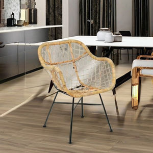 Silla de Comedor BENTANI, Diseño Moderno y Antiguo, Silla de Comedor de Metal para Oficina y Hogar, Cómoda, Hecha en Indonesia - Product Image 1