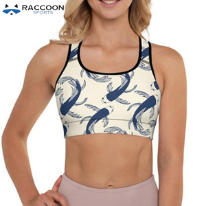 2022 Spring New Design Sublimation Print Waterproof Breathable Plus Size Sports <b>Bra</b> Women Workout Yoga by Raccoon Sports - Product Image 5