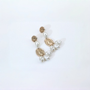 Vintage Gold Coin <b>Pearl</b> Drop <b>Earrings</b> for Women Elegant Baroque Faux <b>Pearl</b> <b>Dangle</b> <b>Earrings</b> - Product Image 2