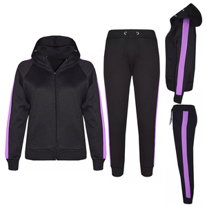 ชุดวอร์มผู้หญิงสไตล์ผ้าพรีเมี่ยมไซส์ใหญ่พิเศษแบบมีซิปแบบตัดกันใหม่ - Product Image 2