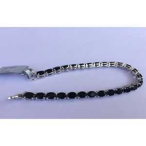 Bracelet tennis Shah Gems pour femme en spinelle noire naturelle, bijoux de mode en argent sterling 925 - Product Image 2