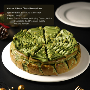 Série <span class=keywords><strong>de</strong></span> desserts glacés : Gâteau au <span class=keywords><strong>fromage</strong></span> crémeux au matcha et chocolat <span class=keywords><strong>cru</strong></span>, 8 pouces, 850g, faible en gras, 10 tranches, pour la restauration et les pâtisseries - Product Image 2