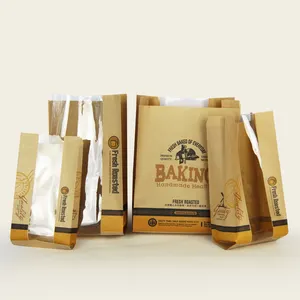 Grosir Kustom Putih/Hijau Mint Merchandise Datar Vellum Tipis Treat Croissant Glassine Amplop Goody Grab Bread Paper Bags