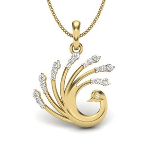 Ishi Diamonds 18K Gold Love Lock Lab Grown Diamond Pendant - Product Image 1