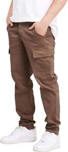 Pantalones Cargo para Hombre, Lavados, con Bolsillos Laterales, Pantalones de Moda con Parches Multicolores para Hombre, Corte Regular, Servicio OEM - Product Image 2