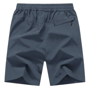 กางเกงขาสั้นสำหรับออกกำลังกายในยิมของผู้ชายผ้าฝ้ายระบายอากาศได้ดีกางเกงขาสั้นสำหรับวิ่งสีพื้นเอวกลางแบบยางยืด - Product Image 5