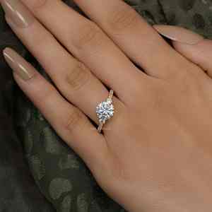 Best Offer IGI Certified VVS Round Cut Lab Grown Diamond Gold Plated 925 Silver Pave <b>Set</b> Trio Engagement <b>Ring</b> Jewelry <b>For</b> <b>Women</b> - Product Image 1