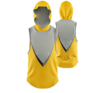 Vêtements de compression OEM en gros de haute qualité, uniforme de football 7v7, entièrement en polyester, imprimé par transfert thermique, respirant, sans manches - Product Image 6