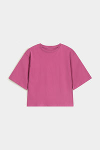 Casual <b>T</b>-<b>Shirts</b> Women Magenta Crew Neck <b>T</b>-<b>Shirt</b> Solid Color Relaxed Fit Short Sleeve Top <b>Summer</b> <b>Ladies</b> Solid Basic Cotton tShirt - Product Image 4