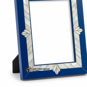 Fournisseur indien Cadre photo en nacre bleue de luxe Fait à la main Incrustation de coquillages décorative pour la décoration de la maison pour la vente en gros - Product Image 3