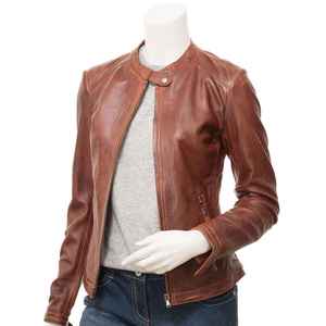 Chaqueta de cuero transpirable de mujer de diseño único de Venta caliente con chaqueta sólida de logotipo personalizado para chaquetas de mujer OEM - Product Image 4