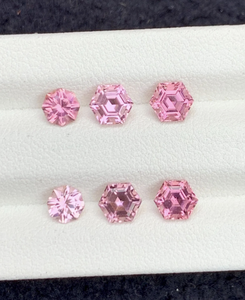 Natural Rosa turmalina hexágono forma facetada suelta piedras preciosas anillos collar pendientes joyería Jaipur fabricante 7mm - Product Image 2