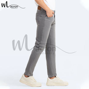 Jeans droits slim respirants à taille mi-haute, coupe ajustée, extensible, durable, classique pour un usage quotidien, prix de gros, sur mesure - Product Image 3