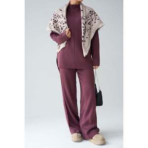ชุดเสื้อถักสีเบอร์กันดีอ่อน - Product Image 3