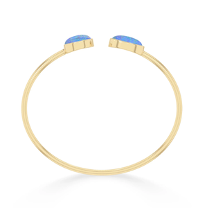 Pulsera de Ópalo Australiano Ajustable de Moda con Baño de Oro de 18K, Engaste Ovalado en Bisel, Joyería Unisex Hecha a Mano - Product Image 3