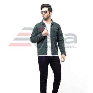 2023 hommes coton coupe ajustée col montant Denim veste simple boutonnage décontracté hiver vêtements Offre Spéciale printemps saison toile tissu - Product Image 1