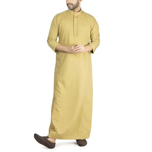 Jubba musulmane pour homme de haute qualité, coupe ajustée, vente chaude, dernier modèle, robe confortable, couleur unie, décontractée, vente en gros - Product Image 4