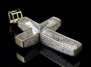 Colgante de Cruz de moissanita VVS de Plata de Ley 925 personalizado, colgante de hip hop helado, Diamante redondo para creador de tendencias - Product Image 4