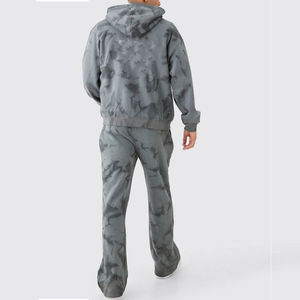 Active Wear Acid Wash Chándal Fabricante French Terry Sweatsuit Pantalones de chándal personalizados y Sudadera con capucha Acid Wash Chándales Set - Product Image 4