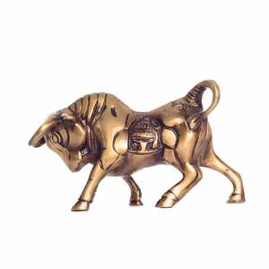 รูปปั้นวัวทองเหลือง kamdhenu ของตกแต่งบ้านที่หรูหรา - Product Image 4