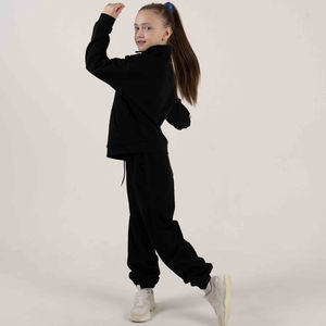 Conjunto de chándal de punto informal para niños de alta calidad personalizado patrón sólido Jersey tela venta al por mayor tamaño Logo estampado estilo camisas - Product Image 6