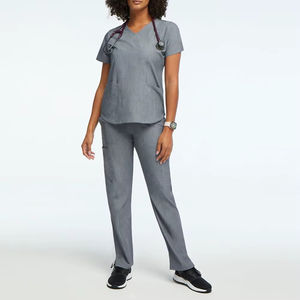 Ensemble de tenue d'hôpital confortable et durable pour les infirmières de gommage à usage quotidien avec tissu tissé - Product Image 1