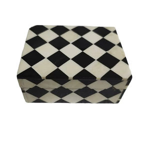 กล่องเรซินฝังกระดูกสีดำและสีขาวทำด้วยมือกล่องเครื่องประดับตกแต่งงานฝีมือไม้สำหรับป้ายติดผนังและกล่องไม้ - Product Image 1