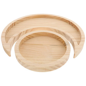 Bandeja de madera para servir Eid Moon & Star Shape Bandeja de comida Ramadan Kareem Accesorios de decoración de fiesta al mejor precio - Product Image 4