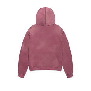 Personnalisable Hommes Poids Lourd Surdimensionné Distressed Hoodie Sun-Faded Acid Wash Pullover Vintage Print Made Fleece Terry - Product Image 2