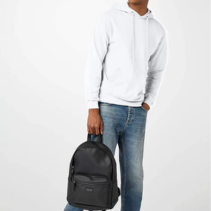 Pull à capuche pour homme avec poche kangourou Motif solide Confortable Respirant Logo personnalisé en coton mélangé de base pour l'hiver - Product Image 4