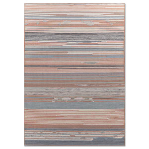 Alfombras de Lana a Rayas Clásicas Indusbar en Rojo y Naranja, Tejido Plano Hecho a Mano para Sala de Estar o Dormitorio - Modelo ADWV-13035 - Product Image 1