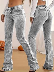 Nouveau jean décontracté à la mode pour femmes avec denim lavé à cordon, polyvalent - Product Image 2