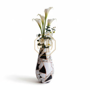 Vase à fleurs en fer décoratif, style moderne fait à la main, impression émaillée, vase en métal de qualité supérieure pour la maison et les événements - Product Image 1