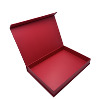 Boîte cadeau magnétique rouge de luxe boîte d'emballage de bijoux/chocolat imprimé de logo personnalisé boîte de papier rigide vitrine cosmétique en gros