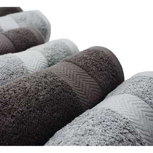 Juego de 6 Toallas de Algodón de Secado Rápido en Gris Claro y Antracita, Técnica de Jacquard Bordado, Alta Resistencia del Color, para Uso en Casa y Spa - Product Image 6