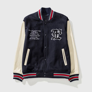 OEM personalizado de cuero de la manga de la cadena Chenille bordado Bomber Jacket Vintage Letter Man Varsity Jacket para los hombres - Product Image 1