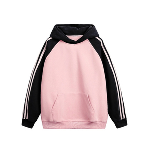 Sweat à capuche premium 2025 avec manches rayées, streetwear pour homme, polaire - Product Image 3