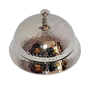 กระดิ่งตั้งโต๊ะลายนูนทองเหลืองเงินสําเร็จรูปบนฐานไม้ตู้ต้อนรับโรงแรมวินเทจบริการโทรกระดิ่งของขวัญคริสต์มาสกระดิ่ง - Product Image 3