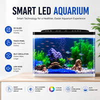 Aquarium de bureau intelligent 68L verre ultra-clair avec circulation d’eau intelligente et éclairage LED, kit complet d’aqua