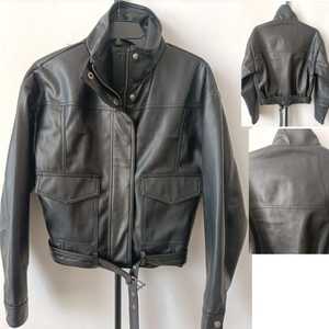 Chaqueta de piel sintética para mujer Chaquetas veganas Biker Motorcycle Coat - Product Image 4