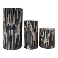 Vases à bougies en verre faits à la main, résistants à la chaleur, avec design artistique personnalisé de haute qualité, pour décoration intérieure, porte-bougie.