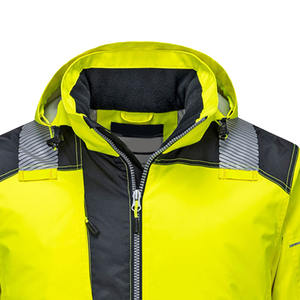 แจ็กเก็ตมีฮู้ดหุ้มฉนวนสีเหลืองสะท้อนแสงสำหรับผู้ชายเสื้อคลุมทำงานระบายอากาศได้ดี - Product Image 5