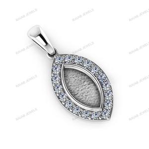 Blank 6x12mm Marquise Bezel for <b>Wedding</b> Solid 925 Sterling Silver Pendant with CZ Stone Plated Jewelry Finding Component Women - Product Image 5